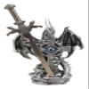 Ebros Gift Legendary Silver Dragon Guardian of The Celtic High Cross Letter Opener Figurine Sculpture Home and Office Decorative Sculpture Medieval Renaissance Dungeons and Dragons Fantasy view 1