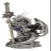Ebros Gift Legendary Silver Dragon Guardian of The Celtic High Cross Letter Opener Figurine Sculpture Home and Office Decorative Sculpture Medieval Renaissance Dungeons and Dragons Fantasy view 2