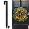 Myfolrena Wreath Hanger Adjustable Door Hanger Wreath Hanger for Front Door 15 to 24inch,Wreath Hook, Hold Up 20lb (Black,1 Pack) view 1