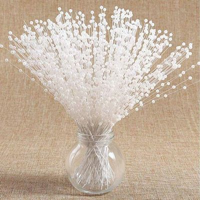 100pcs 4MM Faux Pearls Bridal Wedding Bouquet Party ABS Pearl String Beads Decor Christmas Garland (White)