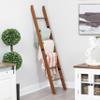 Blanket Ladder for Living Room and Bedroom, 5ft 8 inch, 6-Tier Wall Leaning Laminate No-Snag Construction (Brown) Rustic Decorative Farmhouse Blanket Storage, Quilt Rack, Ladder Shelf, Easy Assembly view 1
