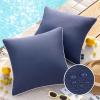 Phantoscope Pack of 2 Outdoor Waterproof Solid Throw Decorative Pillow Cover Decorative Square Outdoor Pillows Cushion Case Patio Pillows for Couch Tent (20''x20'', Dark Blue) view 1