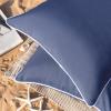 Phantoscope Pack of 2 Outdoor Waterproof Solid Throw Decorative Pillow Cover Decorative Square Outdoor Pillows Cushion Case Patio Pillows for Couch Tent (20''x20'', Dark Blue) view 2
