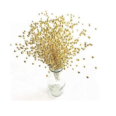 100pcs 4MM Faux Pearls Bridal Wedding Bouquet Party ABS Pearl String Beads Decor Christmas Garland (Gold)