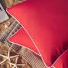 Phantoscope Pack of 2 Outdoor Waterproof Solid Throw Decorative Pillow Cover Decorative Square Outdoor Pillows Cushion Case Patio Pillows for Couch Tent (20''x20'', Red) view 2