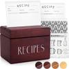 Apace Living Recipe Box with 50 Recipe Cards and Dividers - Vintage Style Sapele Wood 4x6 Recipe Holder Card Box - Exclusively from the Premier Collection - Fits 240 Cards view 1