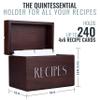 Apace Living Recipe Box with 50 Recipe Cards and Dividers - Vintage Style Sapele Wood 4x6 Recipe Holder Card Box - Exclusively from the Premier Collection - Fits 240 Cards view 2
