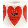 Be Nice to Me I Gave Blood Today Stickers 1.5 Inch Heart Shape Medical Healthcare 500 Total Adhesive Stickers view 1