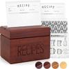 Apace Living Recipe Box with 50 Recipe Cards and Dividers - Vintage Style Sapele Wood 4x6 Recipe Holder Card Box - Exclusively from the Premier Collection - Fits 240 Cards view 1