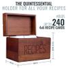 Apace Living Recipe Box with 50 Recipe Cards and Dividers - Vintage Style Sapele Wood 4x6 Recipe Holder Card Box - Exclusively from the Premier Collection - Fits 240 Cards view 2