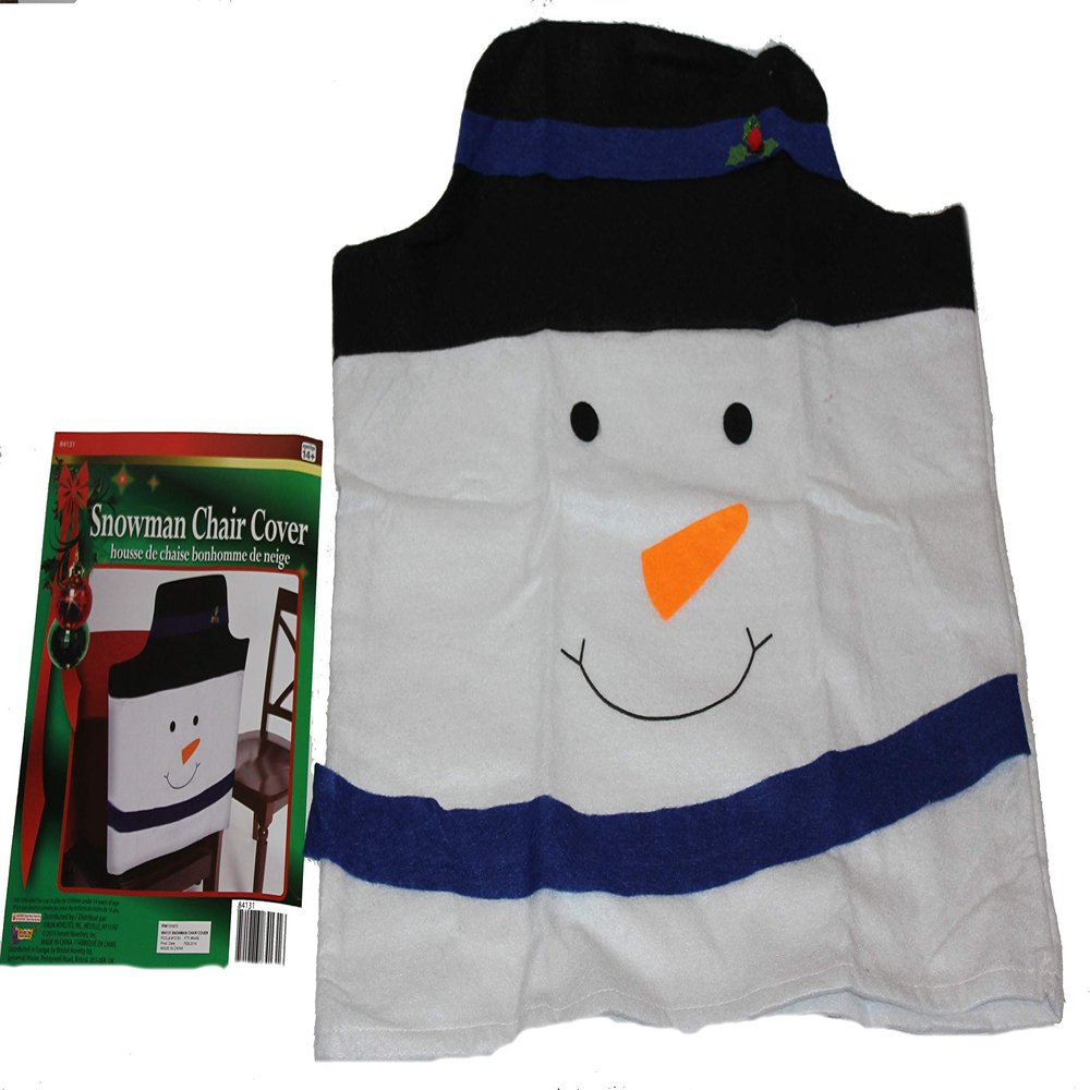 6 Pack Christmas and Hoidays Snowman Dining Chair Back Covers Slipcovers, Xmas White Kitchen Chair Covers Sets Holiday Festive Decoration Decor