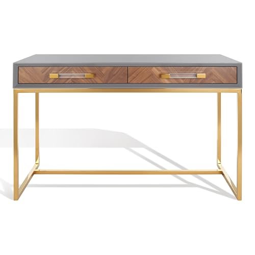 Safavieh Couture Home Office Modern Marty Grey and Gold 2-drawer Desk