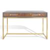 Safavieh Couture Home Office Modern Marty Grey and Gold 2-drawer Desk view 1
