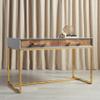 Safavieh Couture Home Office Modern Marty Grey and Gold 2-drawer Desk view 2
