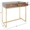 Safavieh Couture Home Office Modern Marty Grey and Gold 2-drawer Desk view 3