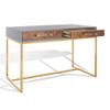 Safavieh Couture Home Office Modern Marty Grey and Gold 2-drawer Desk view 4