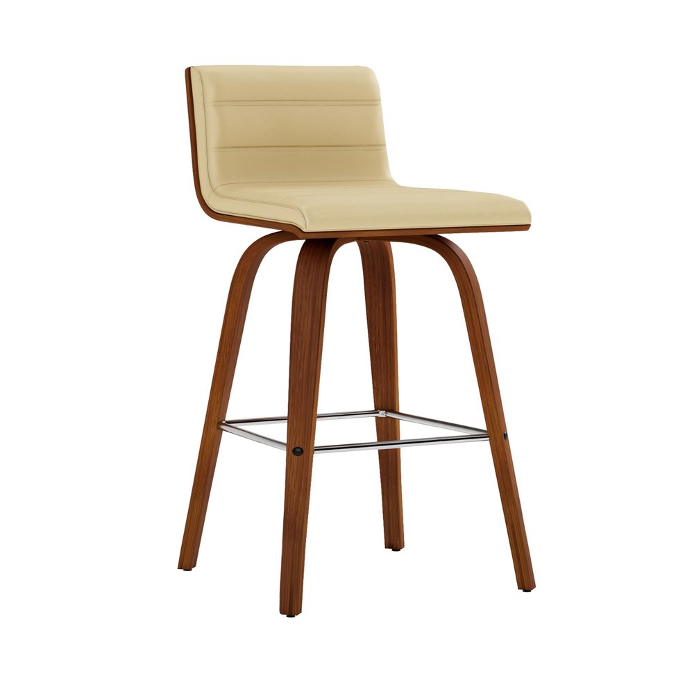 Armen Living Vienna Bar Height Bar Stool Kitchen and Dining, 30" Cream/Walnut, More color/size option