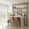 Armen Living Vienna Bar Height Bar Stool Kitchen and Dining, 30" Cream/Walnut, More color/size option view 2