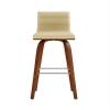 Armen Living Vienna Bar Height Bar Stool Kitchen and Dining, 30" Cream/Walnut, More color/size option view 4