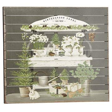Arcadia Silk Plantation 20" Wx30 L Wintergreen Farms Wall Decor White Green (Pack of 4)