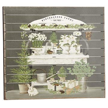 Arcadia Silk Plantation 20" Wx30 L Wintergreen Farms Wall Decor White Green (Pack of 4)