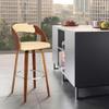 Armen Living Shelly 30" Bar Height Swivel Cream Faux Leather and Walnut Wood Bar Stool view 2