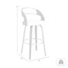 Armen Living Shelly 30" Bar Height Swivel Cream Faux Leather and Walnut Wood Bar Stool view 3