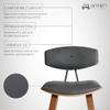 Armen Living Fox 28.5" Bar Height Grey Faux Leather and Walnut Wood Mid-Century Modern Bar Stool view 4