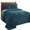 Better Trends Chenille Bedspreads King Size, Teal 100% Cotton Chenille Medallion Design Tufted Bedding Coverlet Soft Lightweight, 120"x110" 1 Piece Ashton Collection view 2
