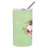 Caroline's Treasures CK4399TBL20 English Pointer Green Flowers Stainless Steel 20 oz Skinny Tumbler Vacuum Double Walled Reusable Insulated Tumbler Travel Cup for Coffee Cocktails Gift with Lid, 20 oz view 2