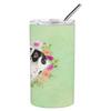 Caroline's Treasures CK4399TBL20 English Pointer Green Flowers Stainless Steel 20 oz Skinny Tumbler Vacuum Double Walled Reusable Insulated Tumbler Travel Cup for Coffee Cocktails Gift with Lid, 20 oz view 4