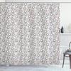 Ambesonne Winter Shower Curtain, Penguin Playing in Snow Snowflakes Trees Cold and Holiday Time Animalistic, Cloth Fabric Bathroom Decor Set with Hooks, 69" W x 70" L, Pale Grey view 1