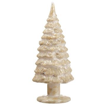 17.5" Glass Finial Table Top Gold Beige (pack of 2)