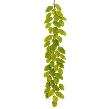 5' Sparkle Holly Leaf Garland Green Gold (Pack of 6)