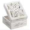 3.75"Hx8.75"Wx8.75"L Snowflake Wood Box Antique White (pack of 2) view 1