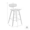 Armen Living Fox 25.5" Counter Height Grey Faux Leather and Walnut Wood Mid-Century Modern Bar Stool view 3
