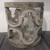 7" Hx4.75 D Candleholder with Glass Gray White view 1