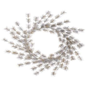 27" Glittered Pine Wreath Silver Gold (pack of 2)