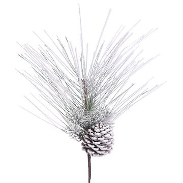 Arcadia Silk Plantation 20" Snowed Mixed Pine Pick Green Snow (Pack of 24)