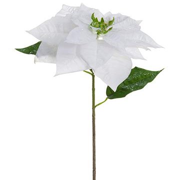 Arcadia Silk Plantation 27" Iced Velvet Royal Poinsettia Spray White (Pack of 12)