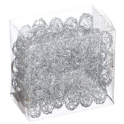 3"Hx3.2"Wx5"L Ball Vase Filler Assortment in acetate Box Silver (pack of 6)