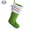 22.5" Merry Christmas Velvet/ Fur Stocking Green White (pack of 6) view 1