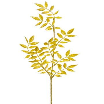 Arcadia Silk Plantation 27" Glittered Smilax Leaf Spray Gold (Pack of 48)