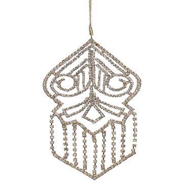 Arcadia Silk Plantation 7" Rhinestone Ornament Gold (Pack of 6)