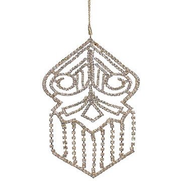 Arcadia Silk Plantation 7" Rhinestone Ornament Gold (Pack of 6)