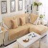 43x94inch Winter Plush Furniture Protector Couch Slipcover Modern Home Sofa Loveseat Cover Machine Washable Brown Faux Fur Sofa Slipcover Throw for Pet Kid One Piece view 2