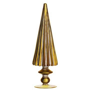 Arcadia Silk Plantation 11.5" Glass Finial Tree Table Top Antique Gold (Pack of 6)