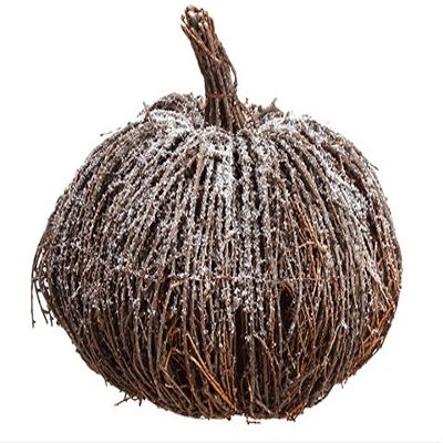 11"Hx12"D Iced Twig Pumpkin Brown Iced (pack of 4)