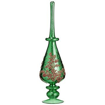 Arcadia Silk Plantation 25" Glass Laced Finial Table Top Gold Green (Pack of 2)