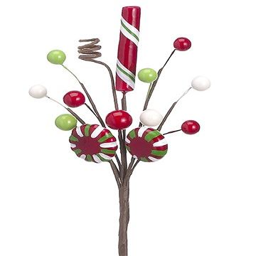 8.5" Candy/Ball Pick Red Green (pack of 36)
